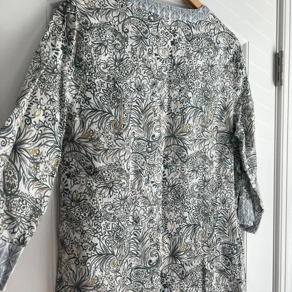 Sigrid Olsen Floral Paisley Linen Tunic - Picture 5 of 7
